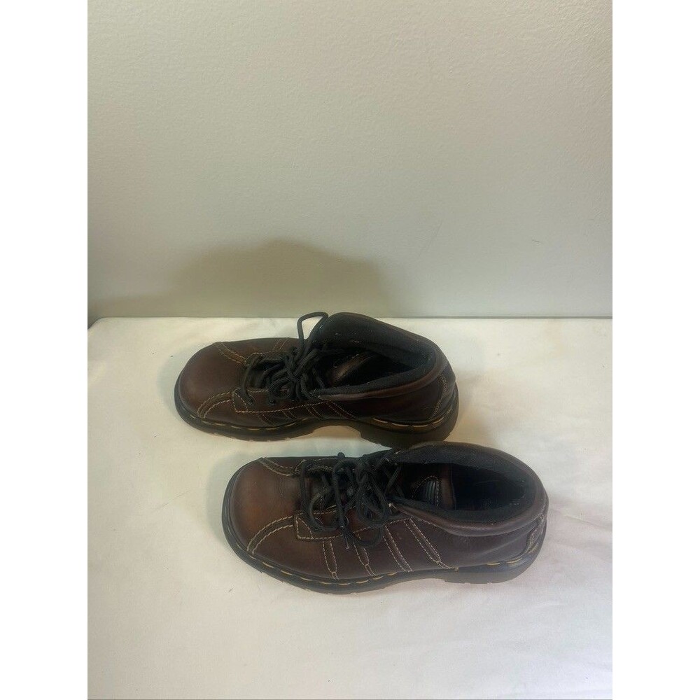 DR. MARTENS WOMENS SIZE 5 BROWN LEATHER LACE UP ANKLE SHOES BOOTS